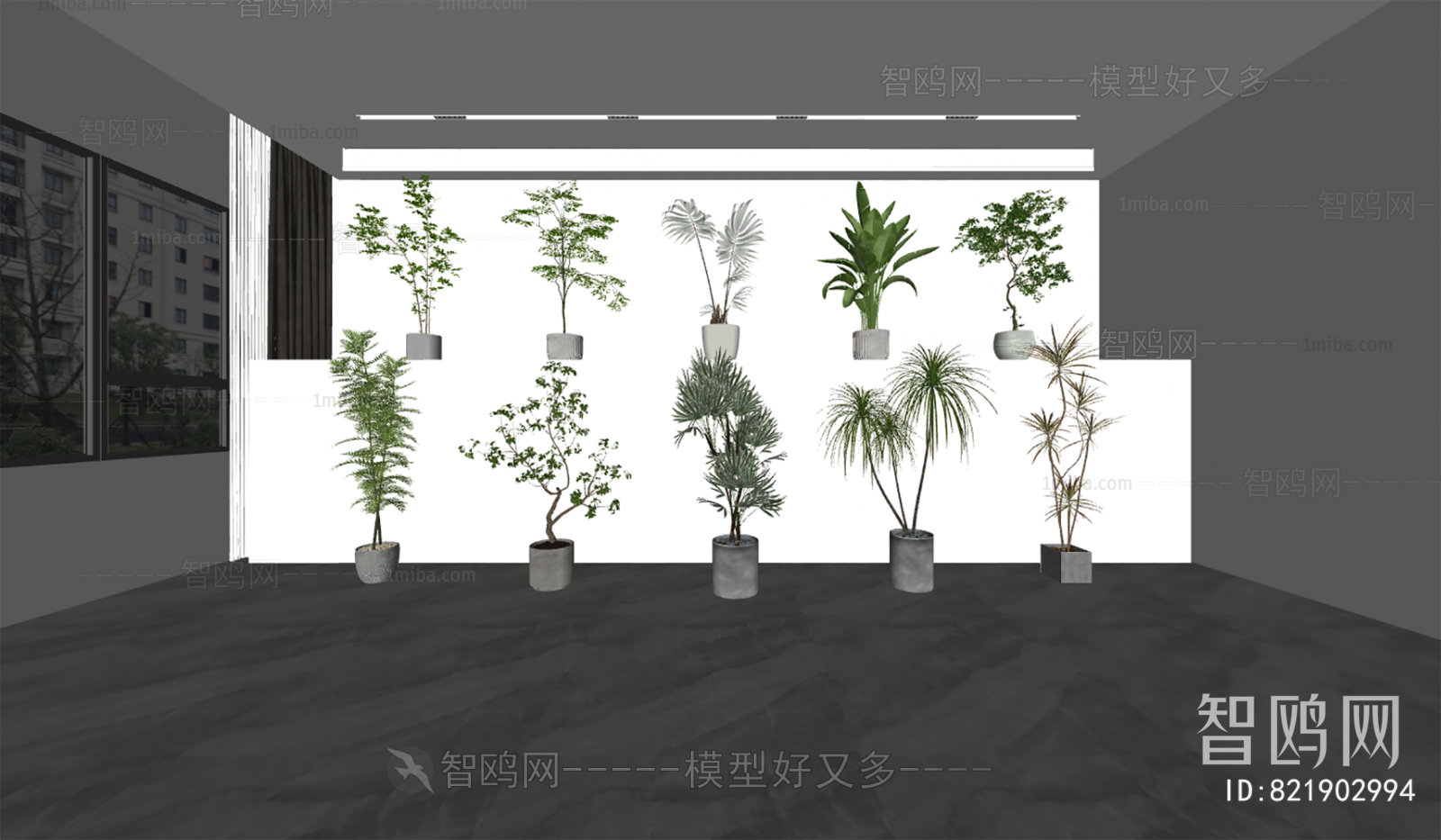 Modern Ground Green Plant Potted Plants