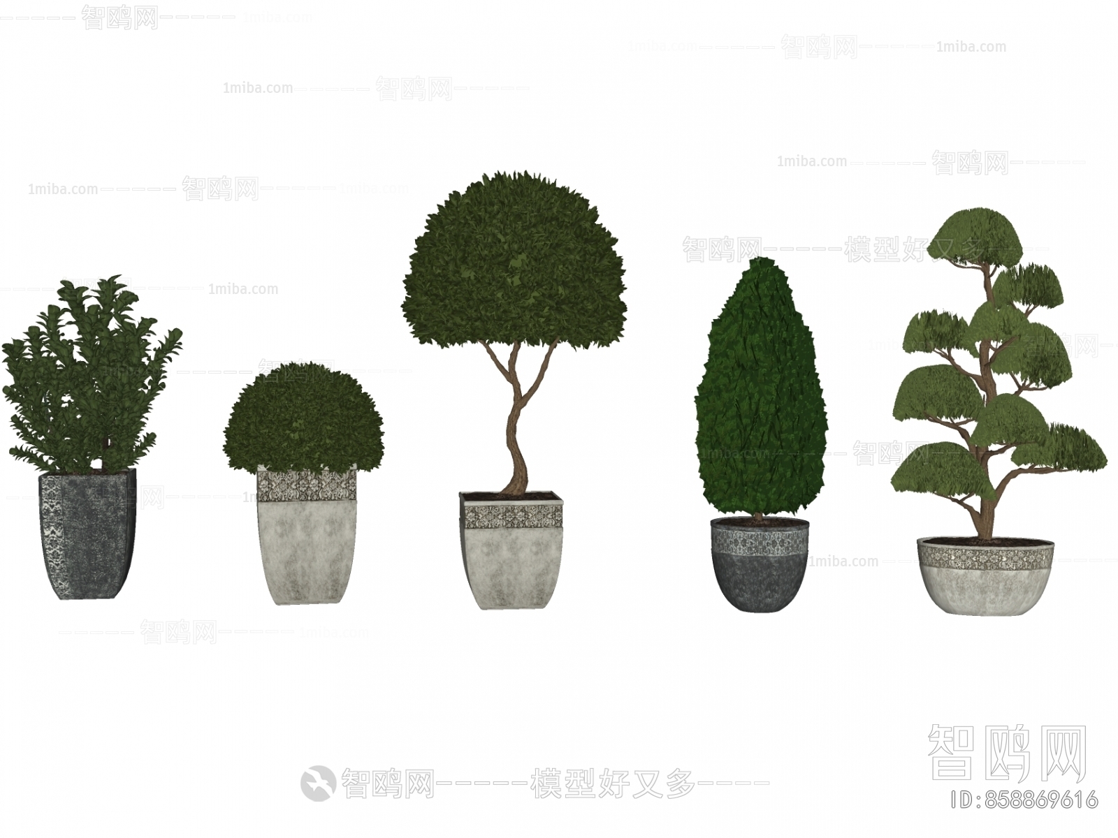 New Chinese Style Ground Green Plant Potted Plants