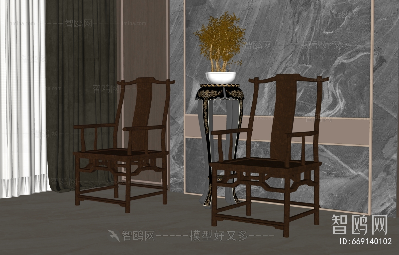 New Chinese Style Lounge Chair