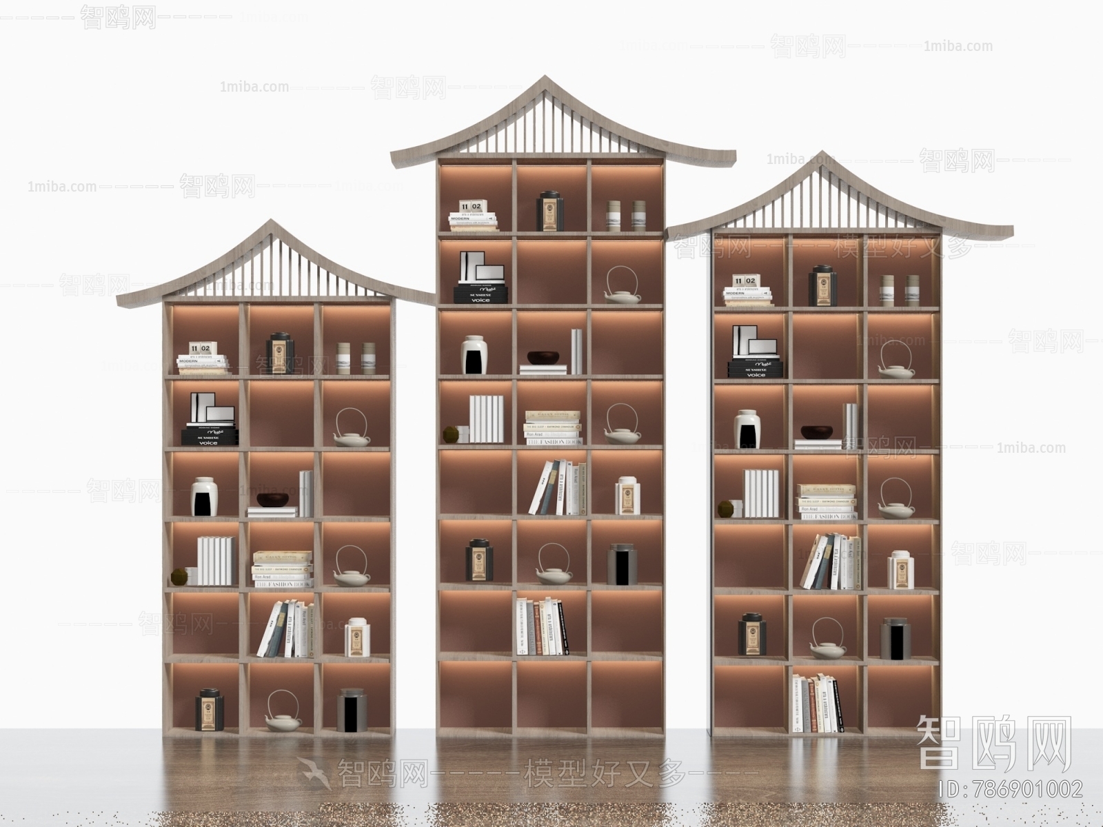 新中式置物架 书架