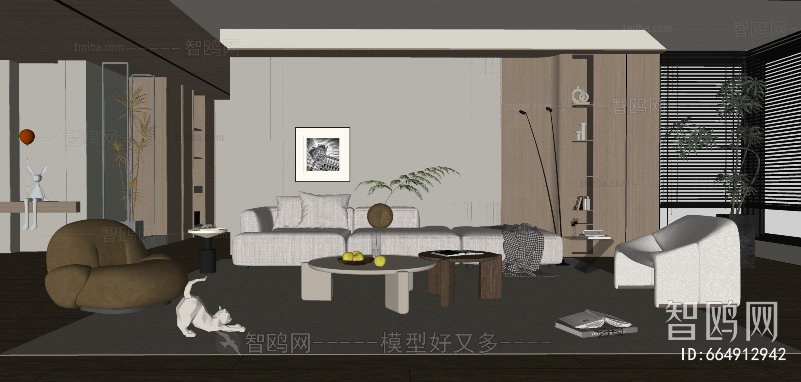 Modern Wabi-sabi Style A Living Room