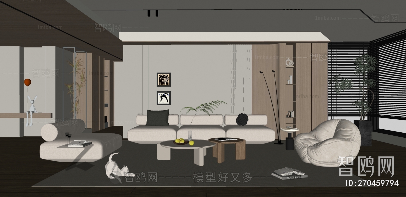 Modern Wabi-sabi Style A Living Room