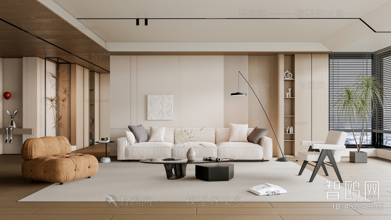 Modern Wabi-sabi Style A Living Room