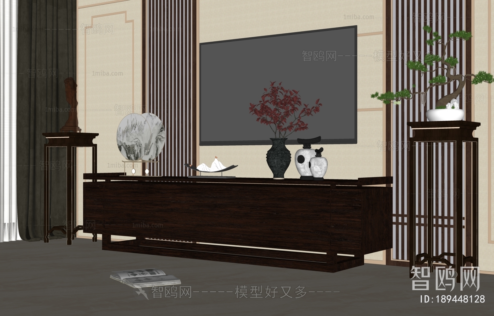 New Chinese Style TV Cabinet