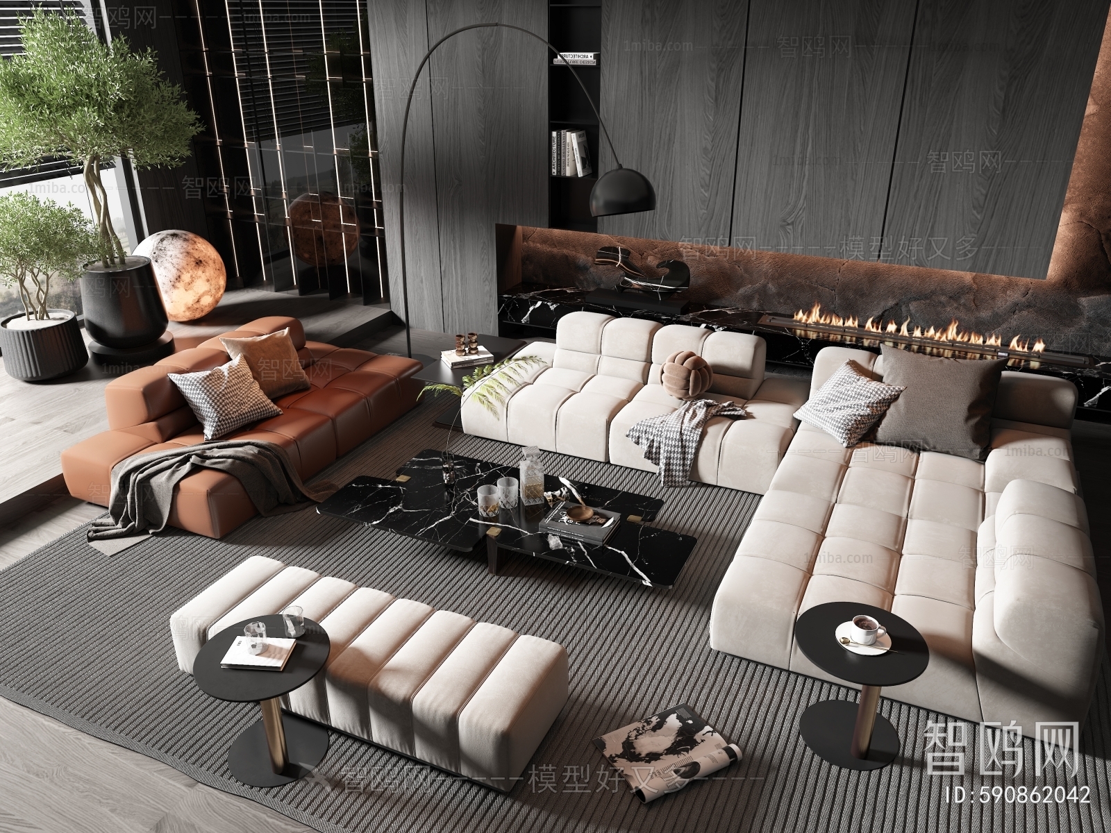 Minotti 现代沙发茶几组合