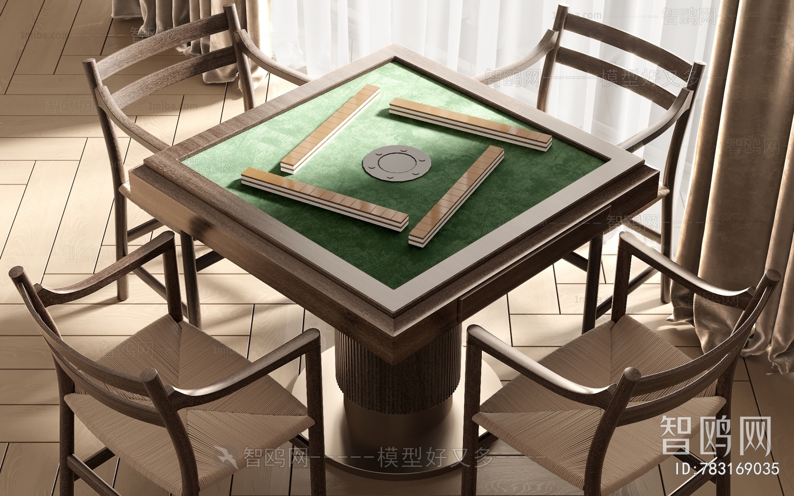 Wabi-sabi Style Mahjong Tables And Chairs