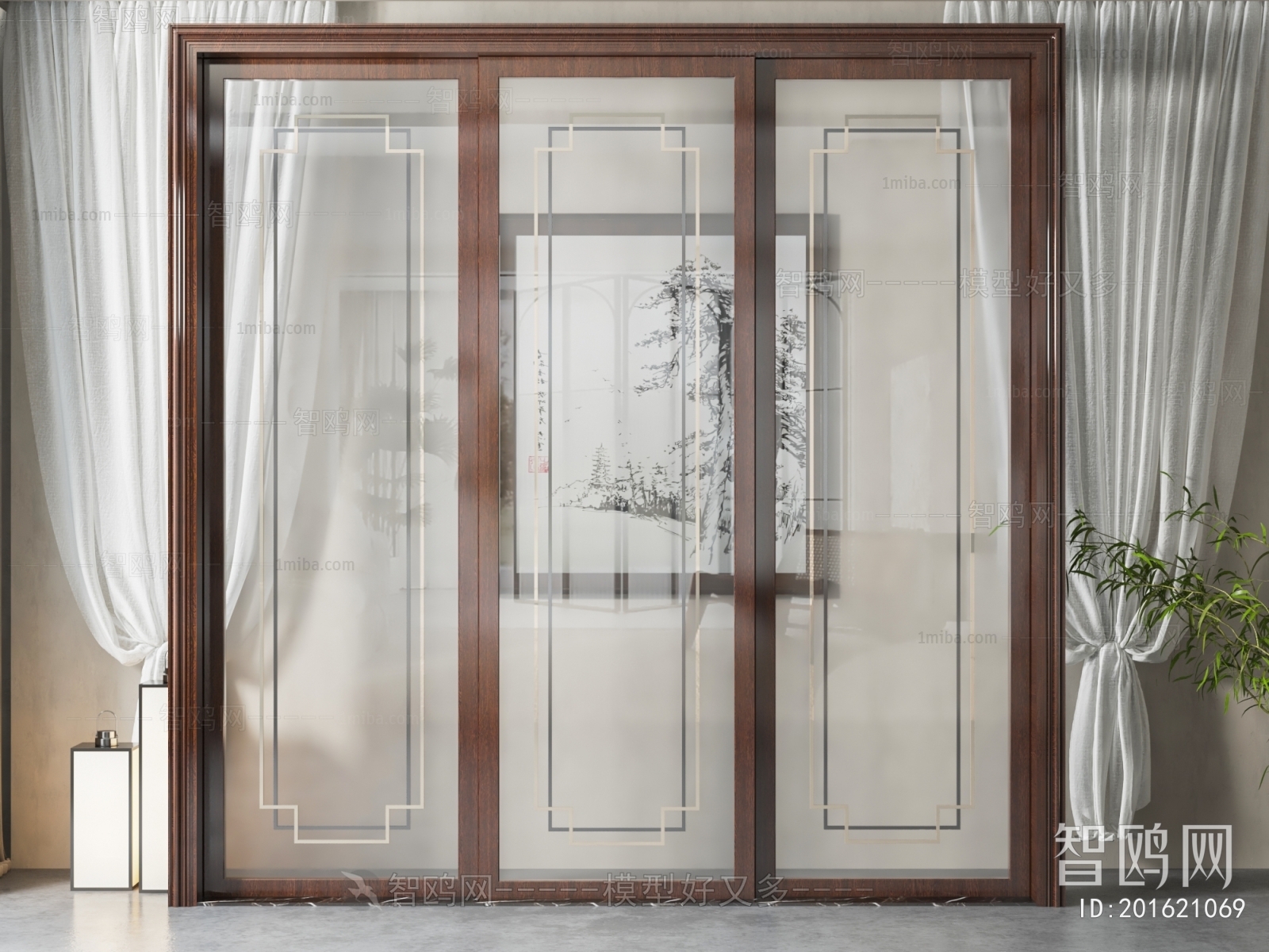 New Chinese Style Sliding Door