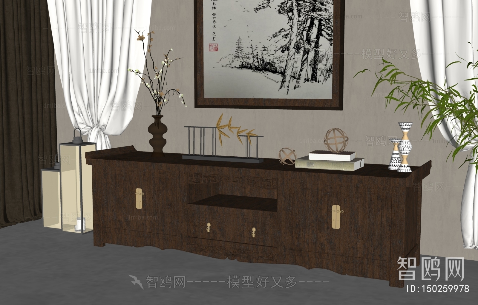 New Chinese Style TV Cabinet