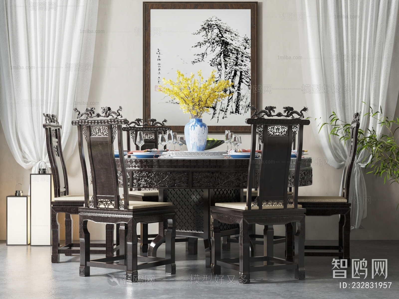 Chinese Style Dining Table And Chairs