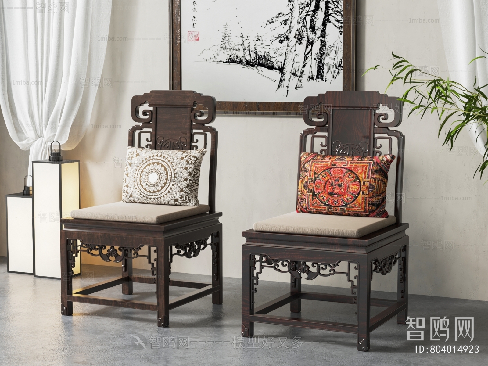中式雕花餐椅
