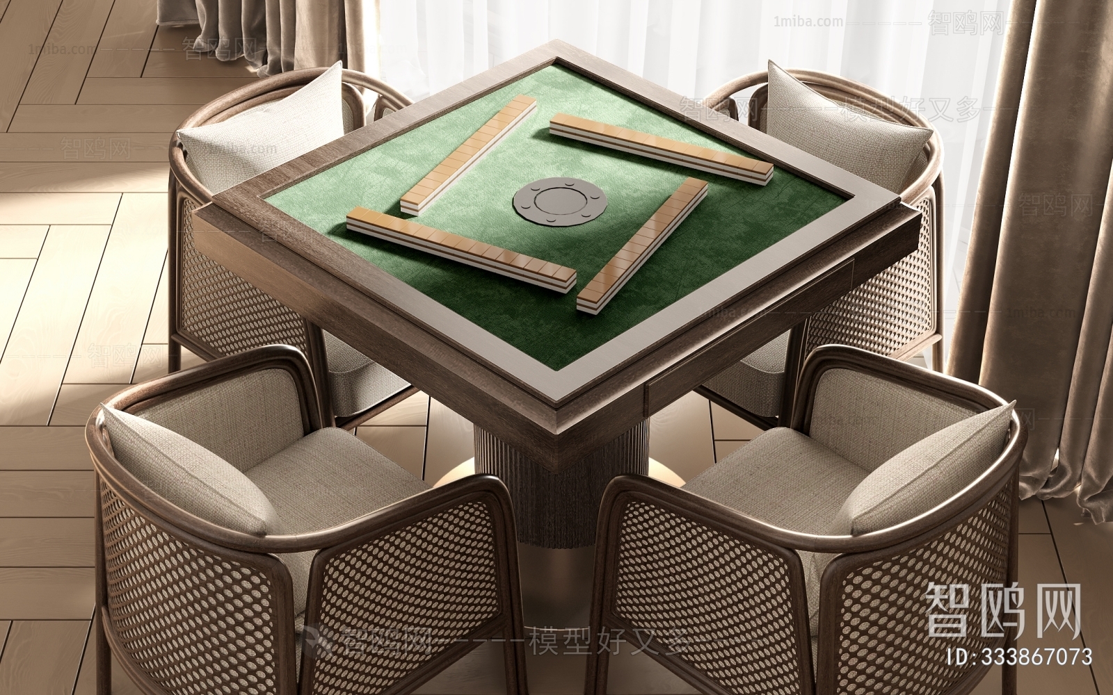 Wabi-sabi Style Mahjong Tables And Chairs