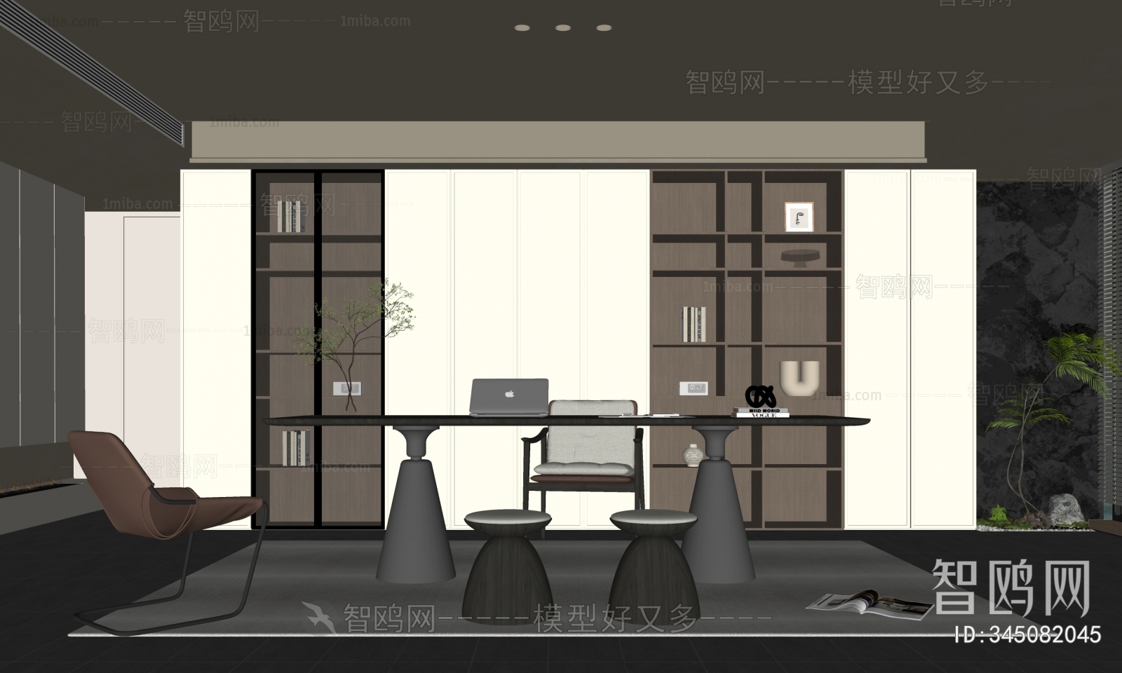 Modern New Chinese Style Study Space