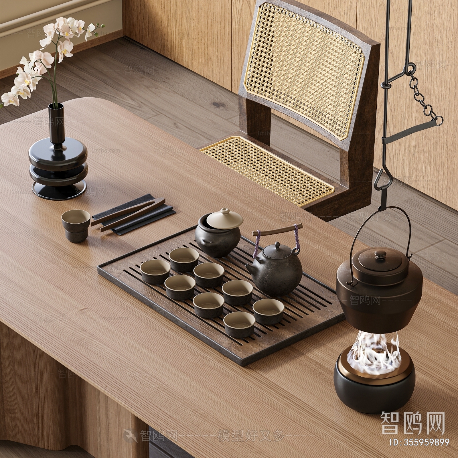 新中式茶具摆件