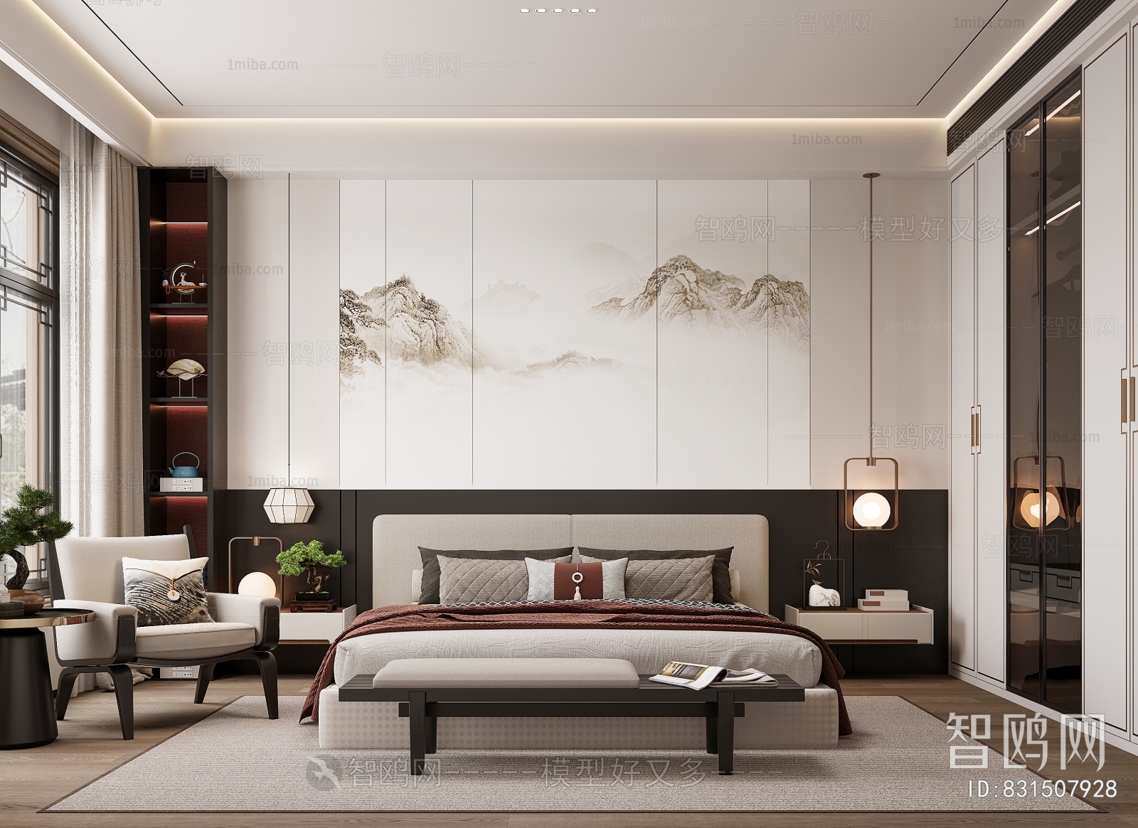 New Chinese Style Bedroom