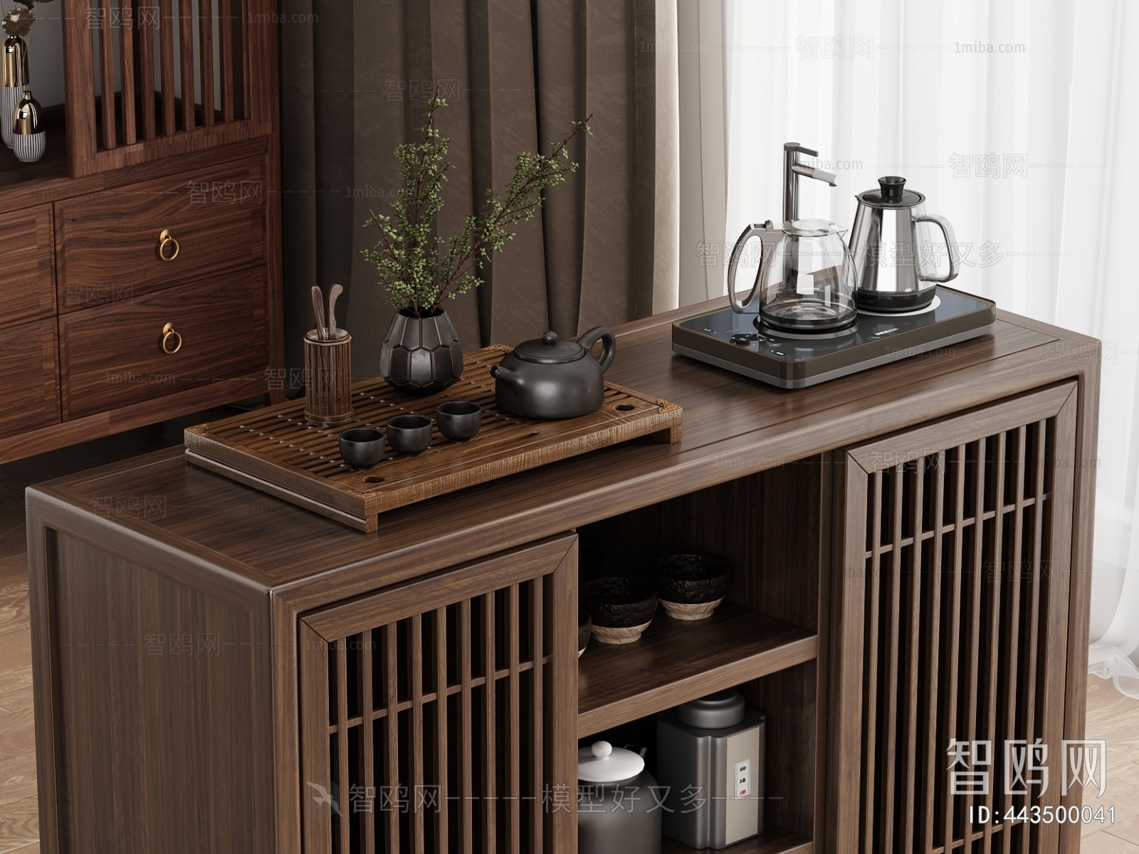 新中式实木茶柜