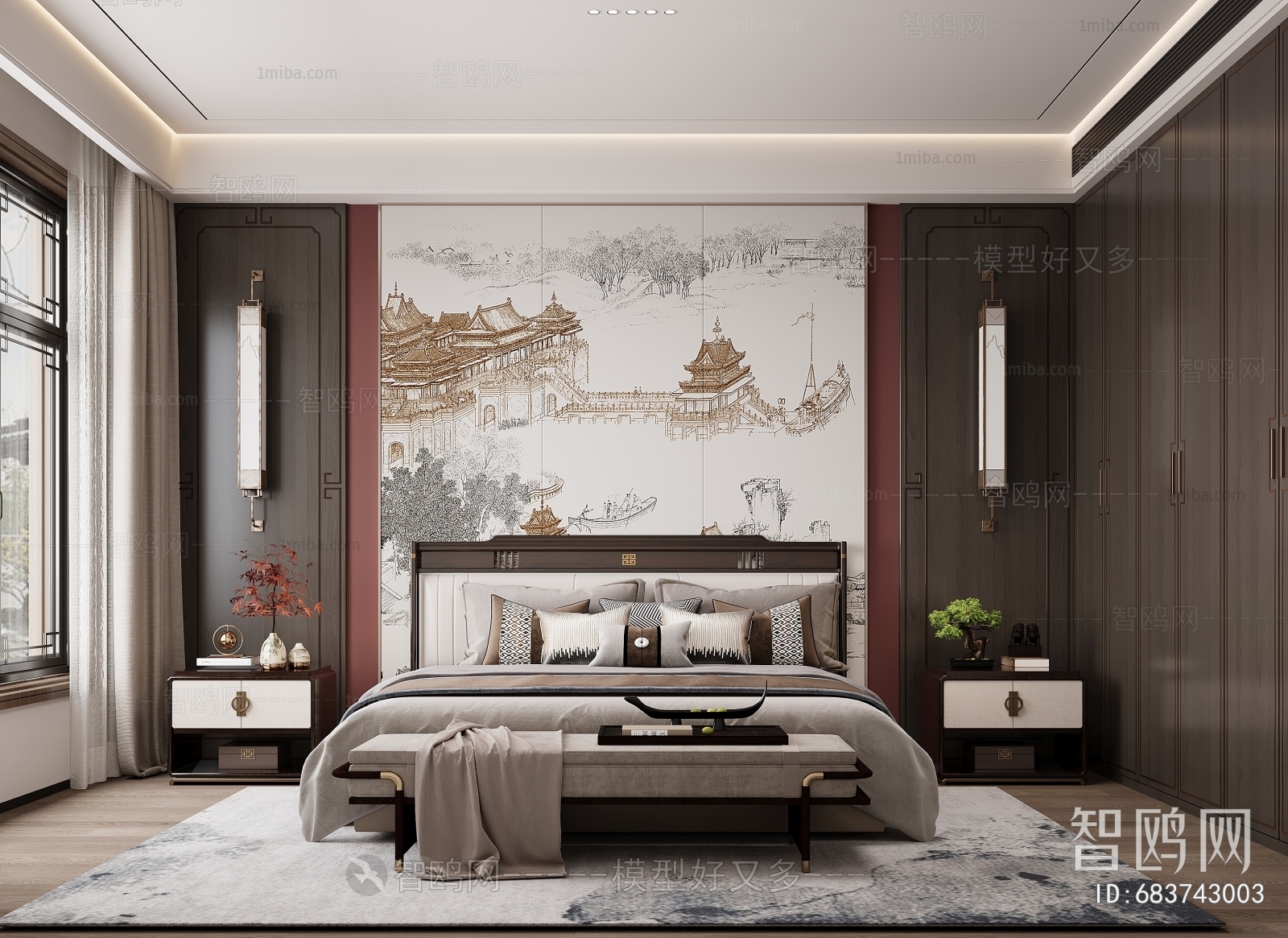 New Chinese Style Bedroom