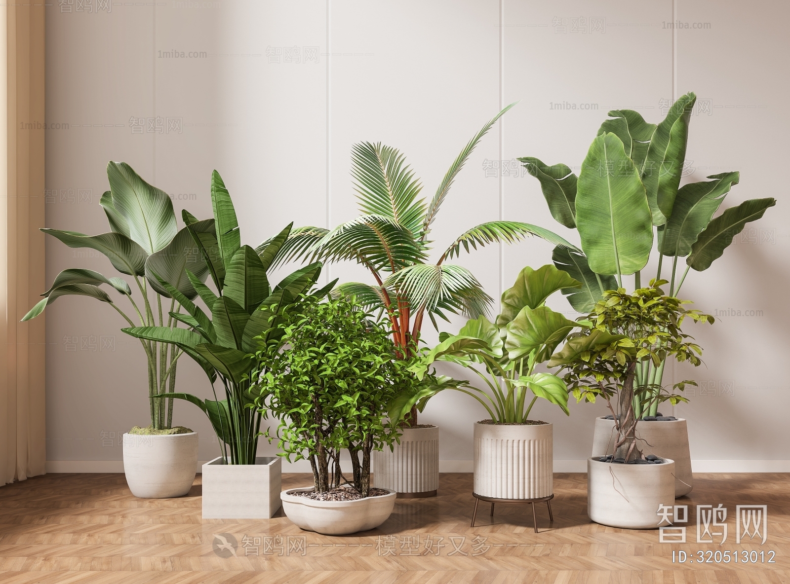 Modern Ground Green Plant Potted Plants