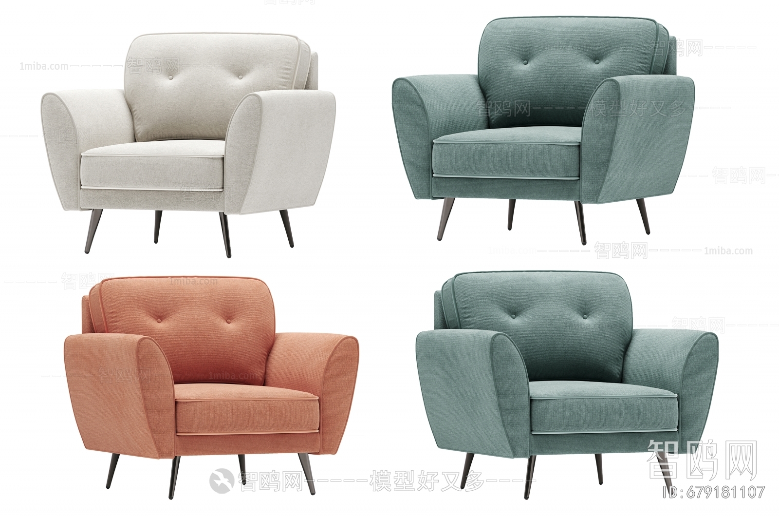 Modern Nordic Style Single Sofa