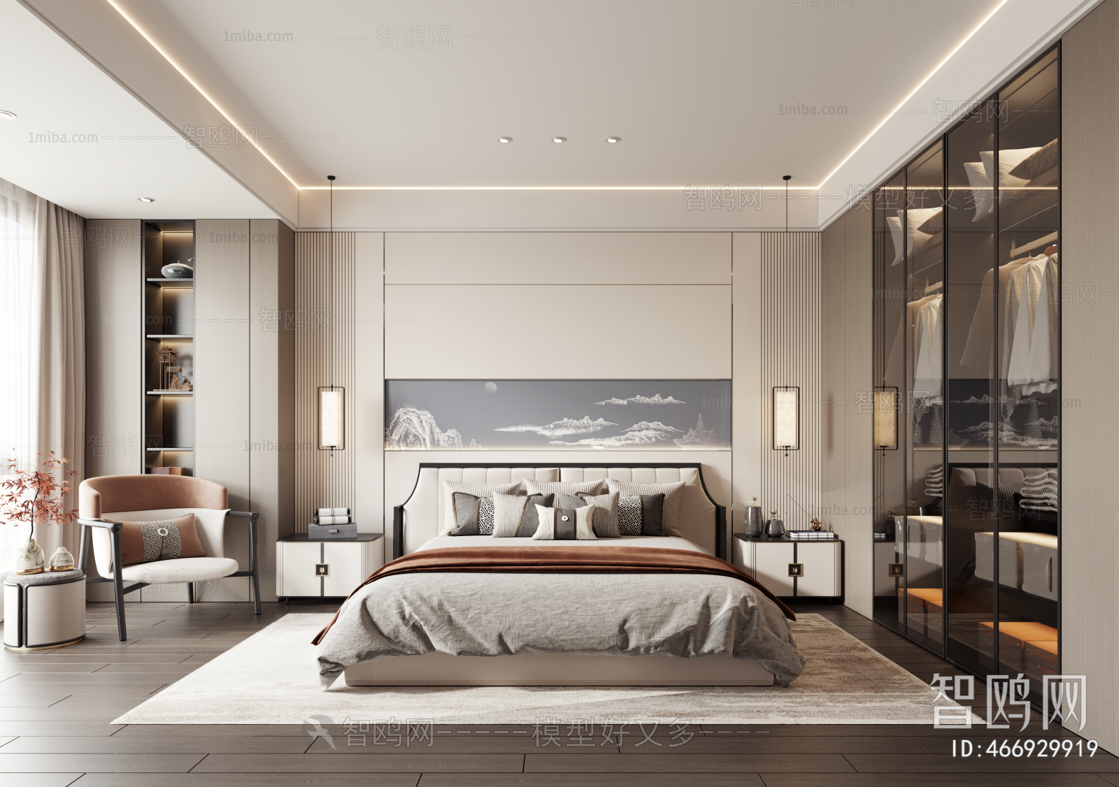 New Chinese Style Bedroom