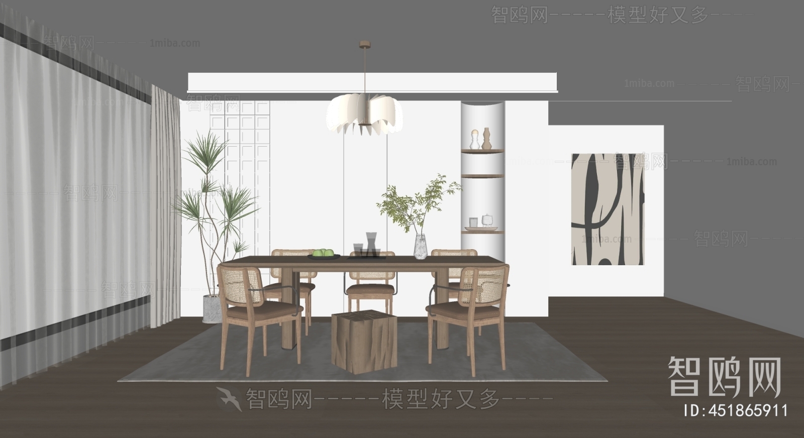 Japanese Style Wabi-sabi Style Dining Room