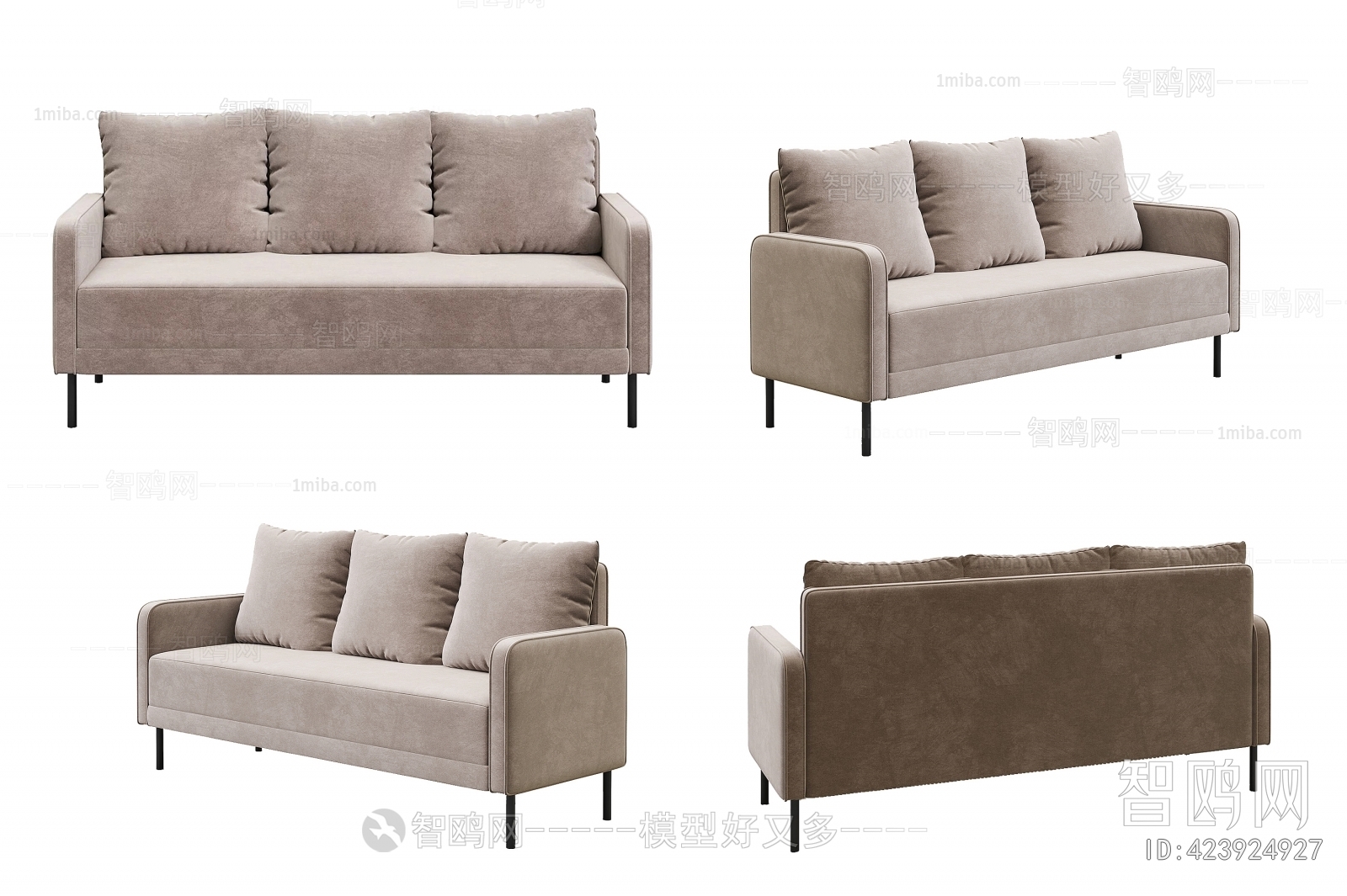 Modern Nordic Style Three-seat Sofa