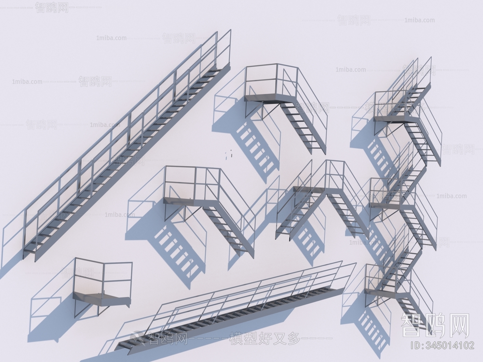 现代工业风铁艺楼梯