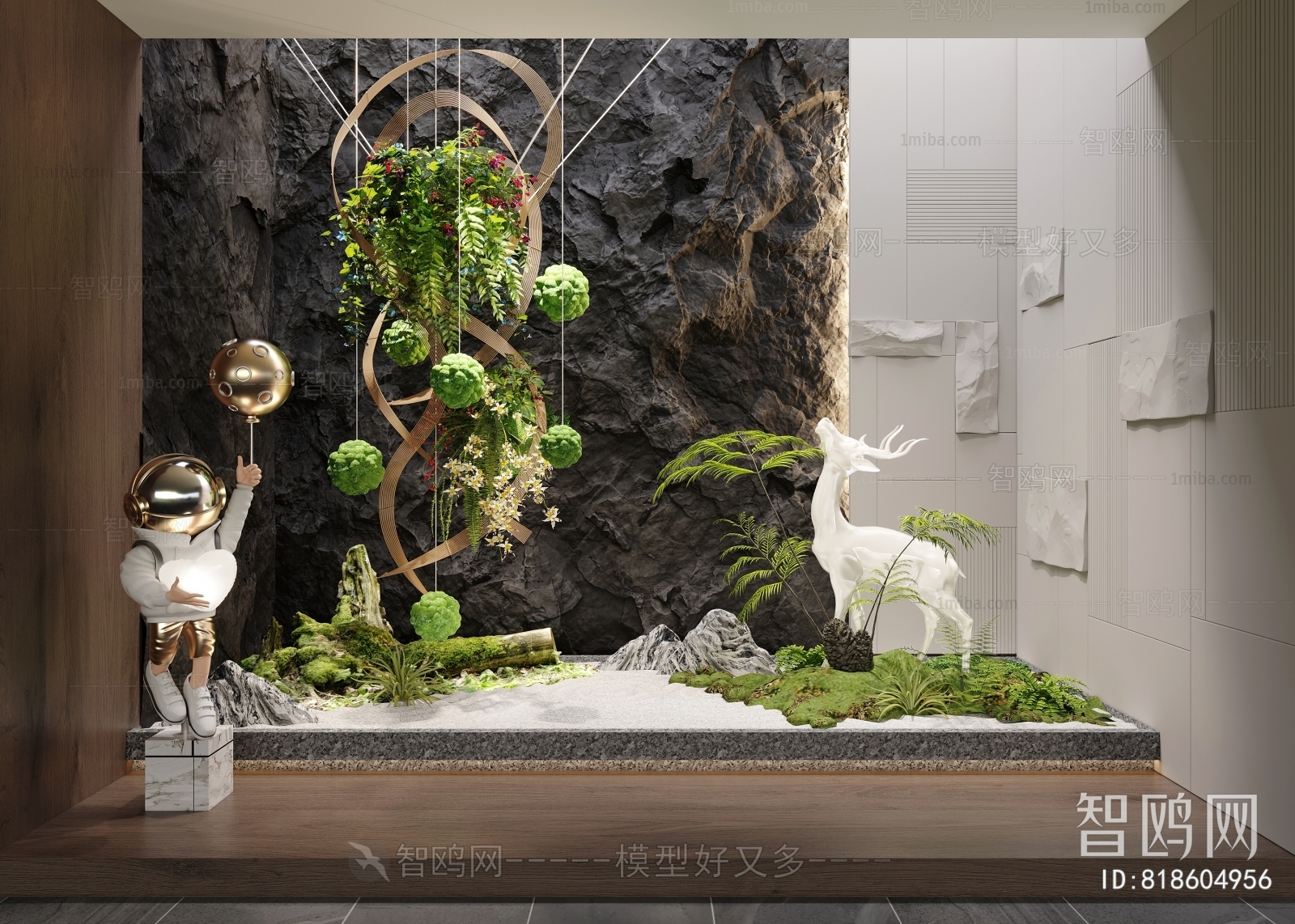 现代景观植物小品3D模型下载