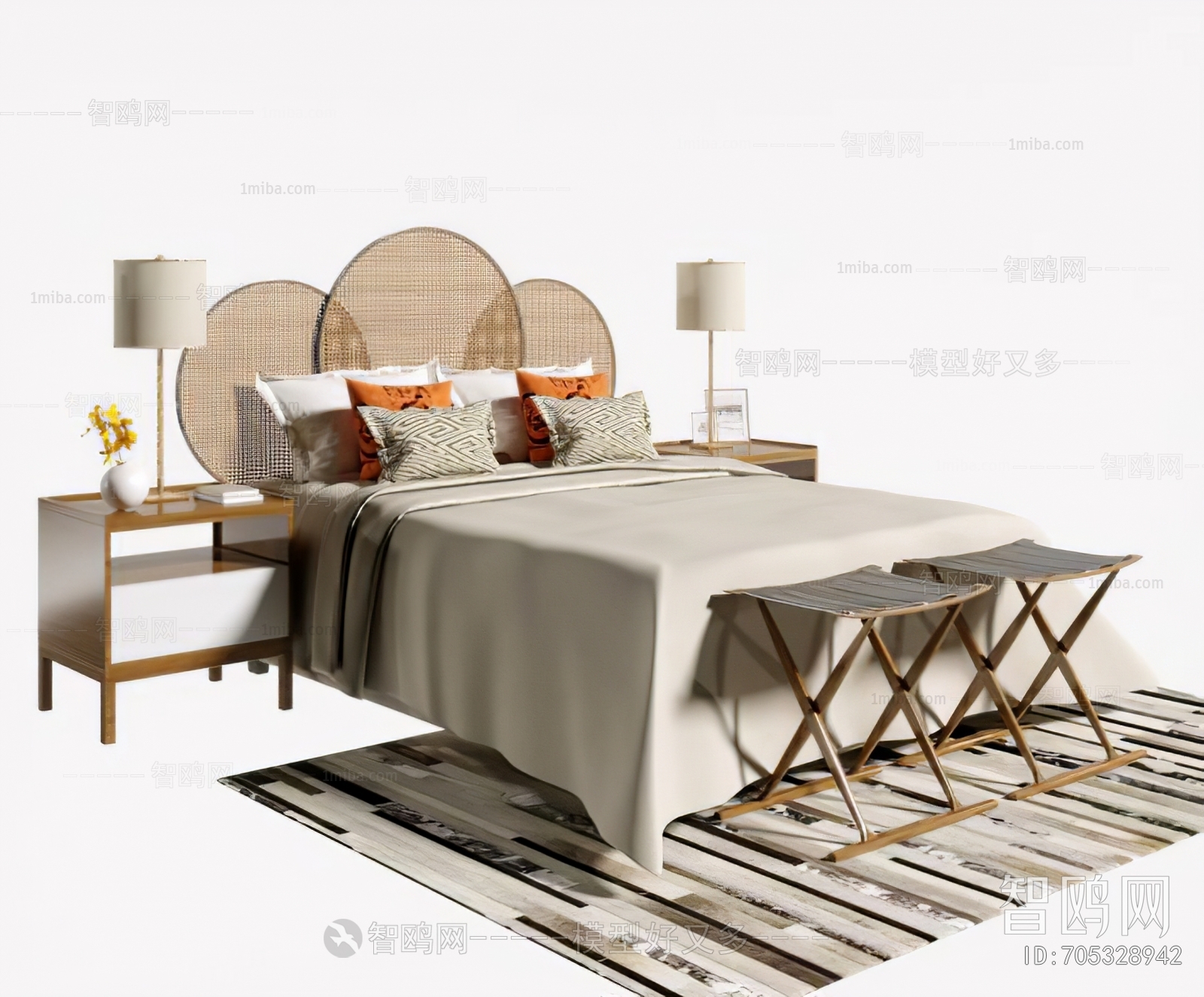 New Chinese Style Double Bed