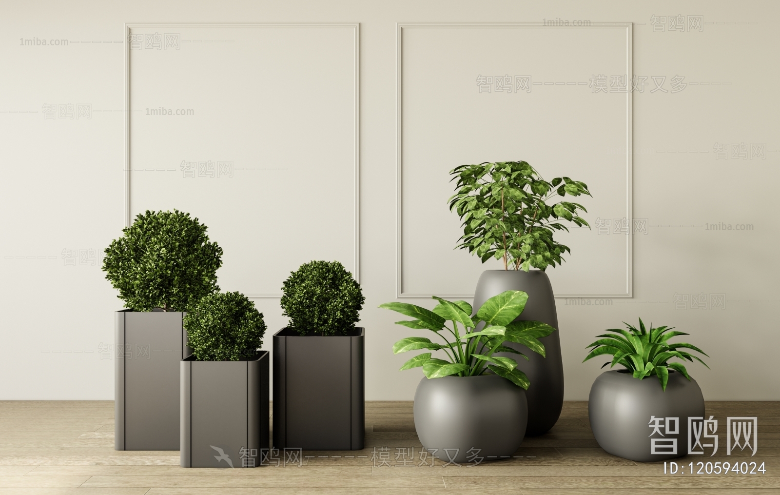 Modern Ground Green Plant Potted Plants