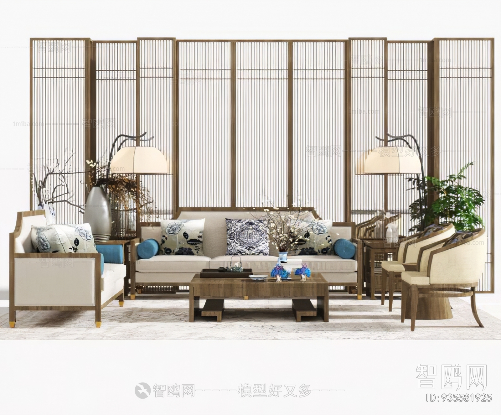 New Chinese Style Sofa Combination