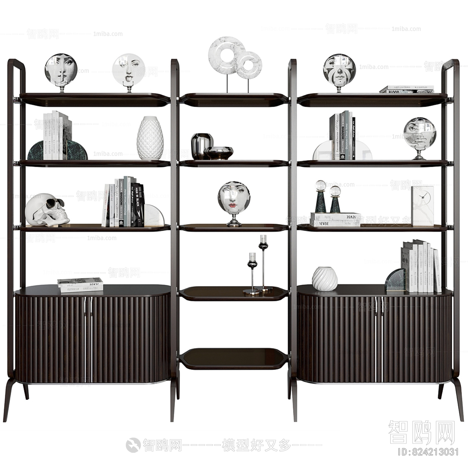 现代新中式书柜