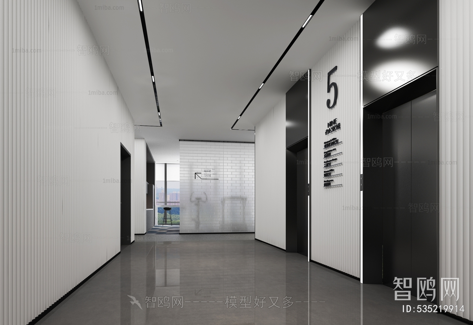 Modern Office Elevator Hall