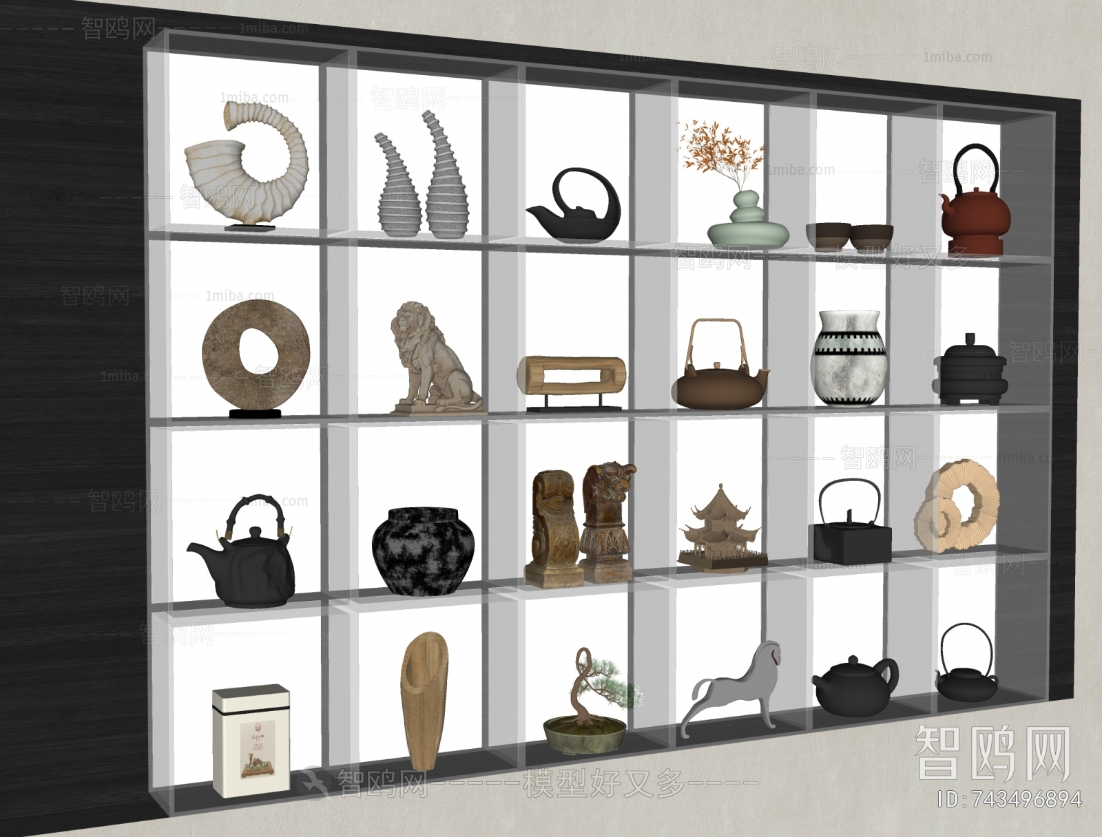 新中式茶具展示柜