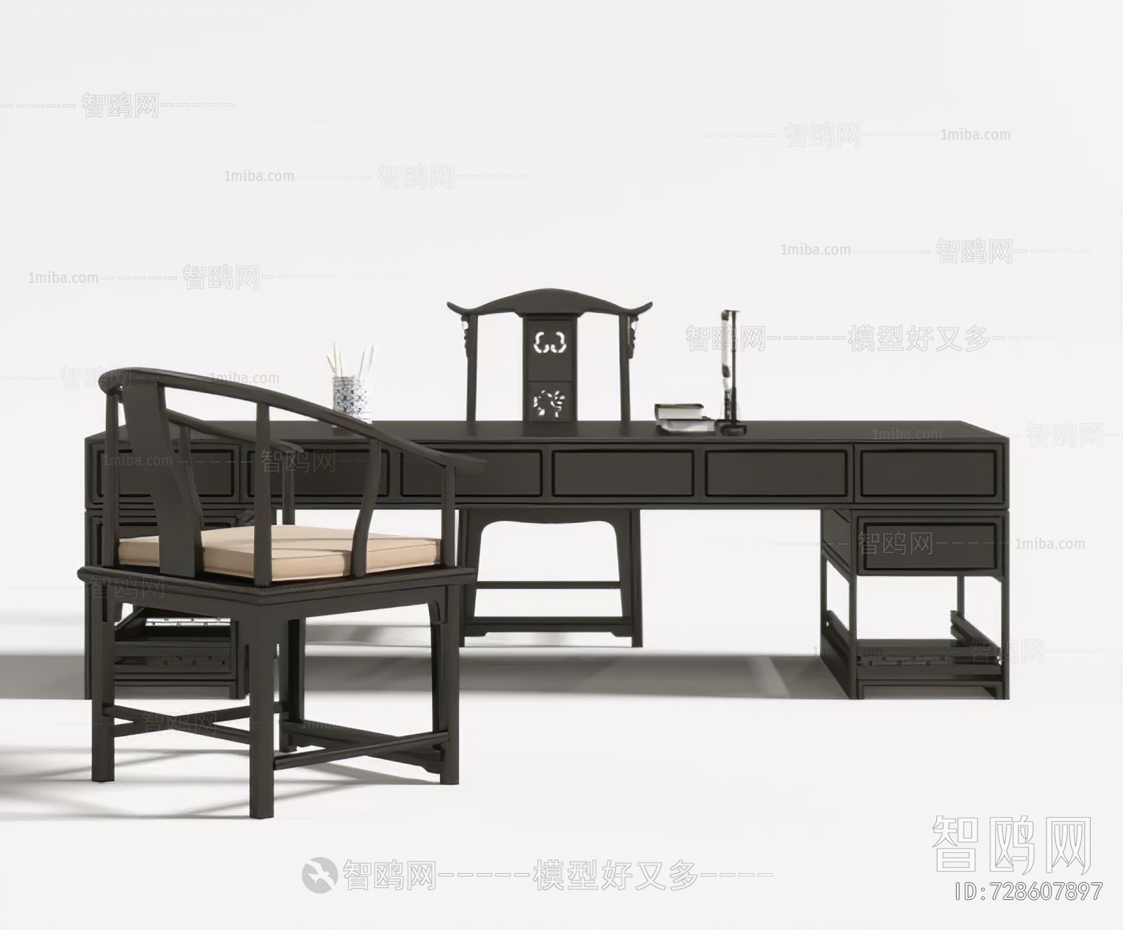 New Chinese Style Computer Desk And Chair