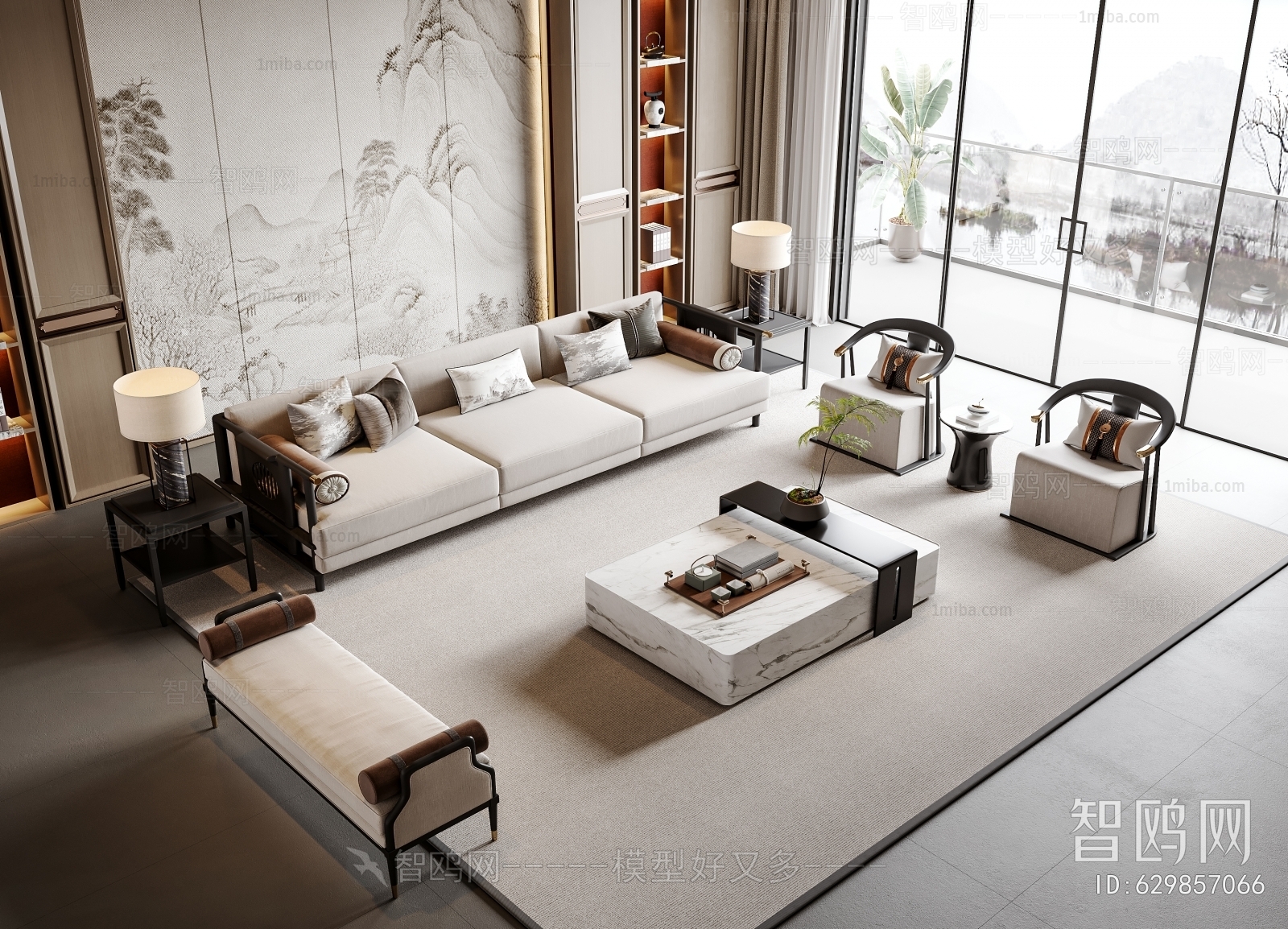 New Chinese Style Sofa Combination