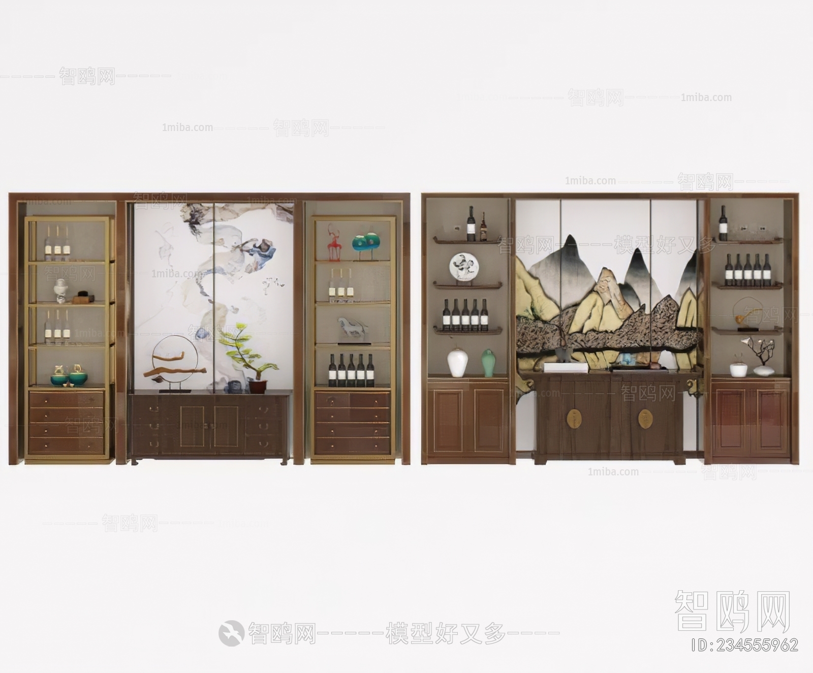 New Chinese Style Wine Cabinet