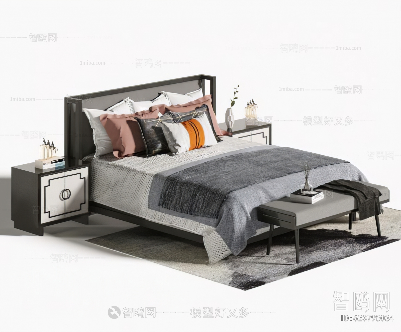 New Chinese Style Double Bed