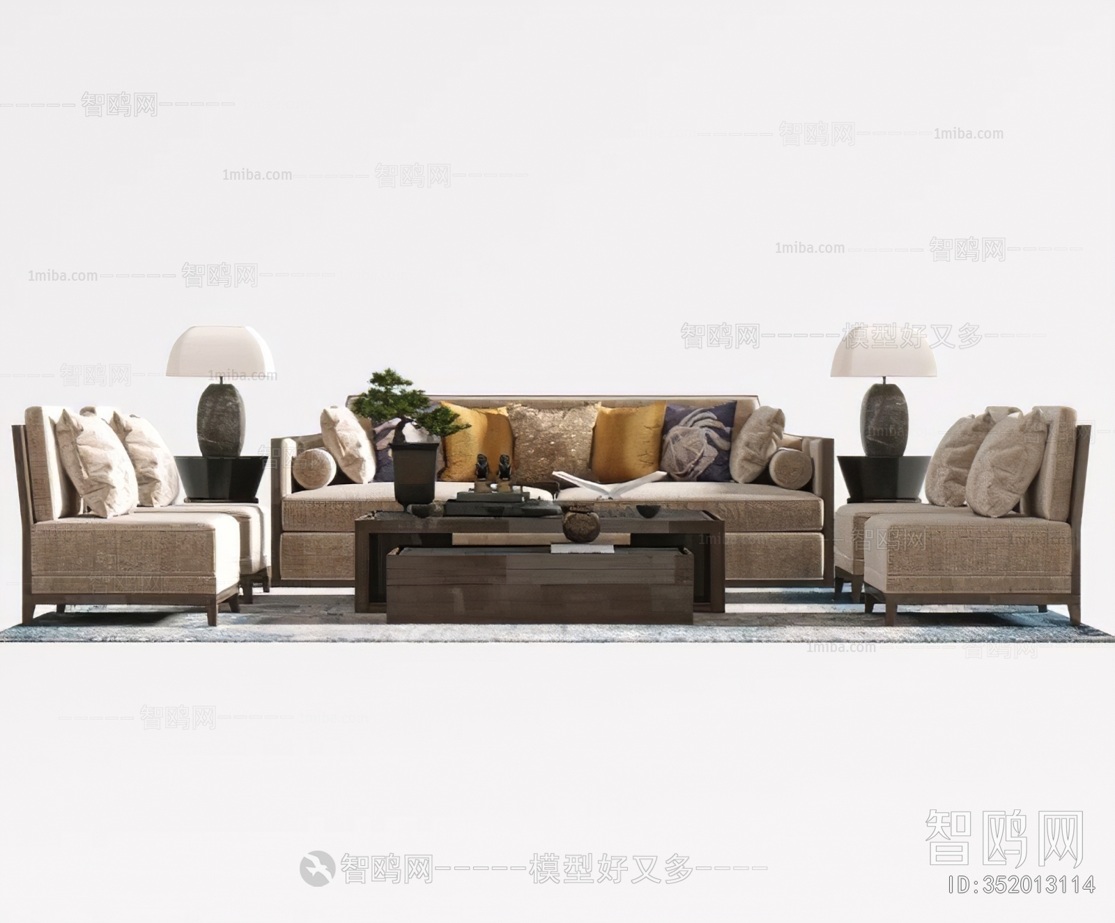 New Chinese Style Sofa Combination