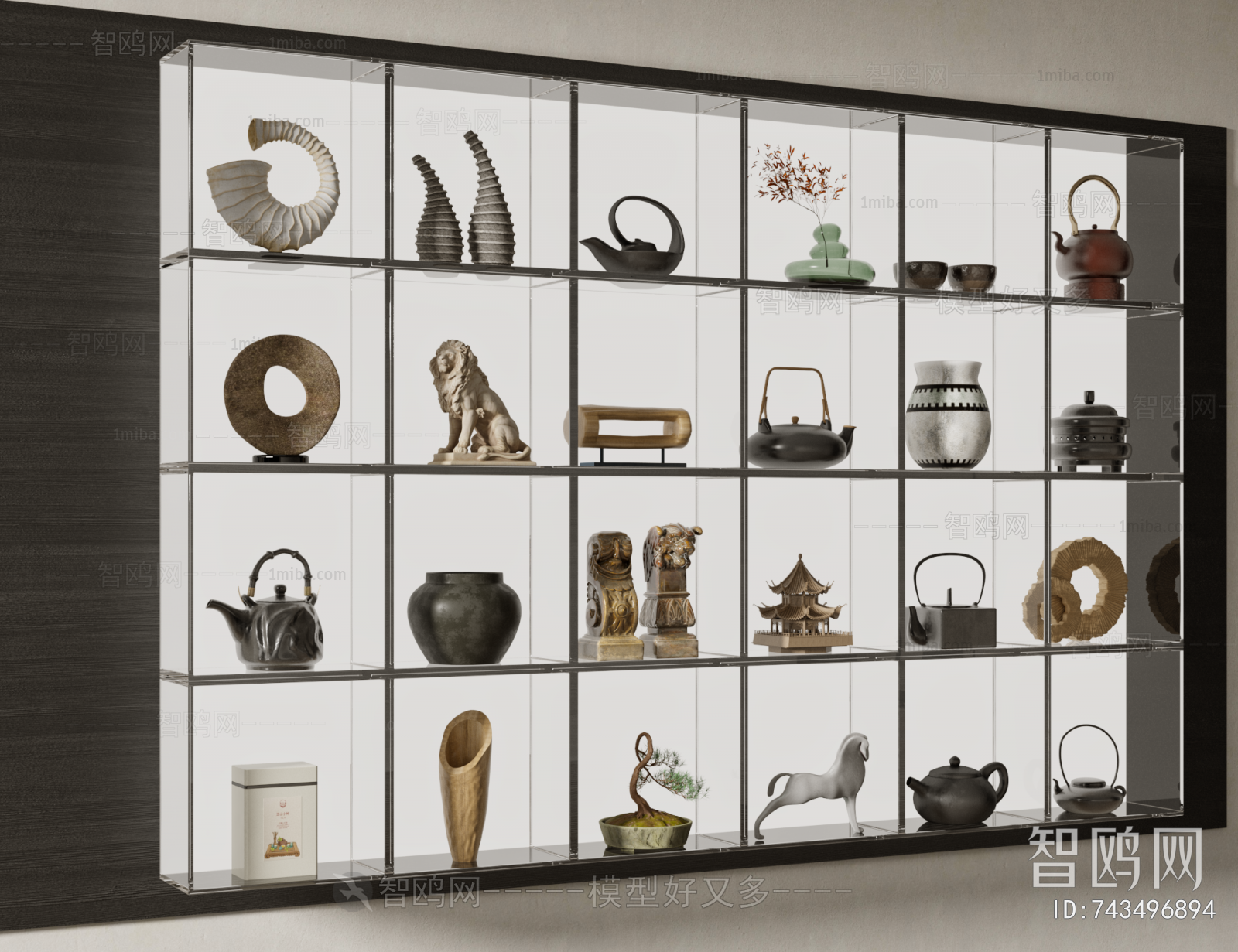 新中式茶具展示柜