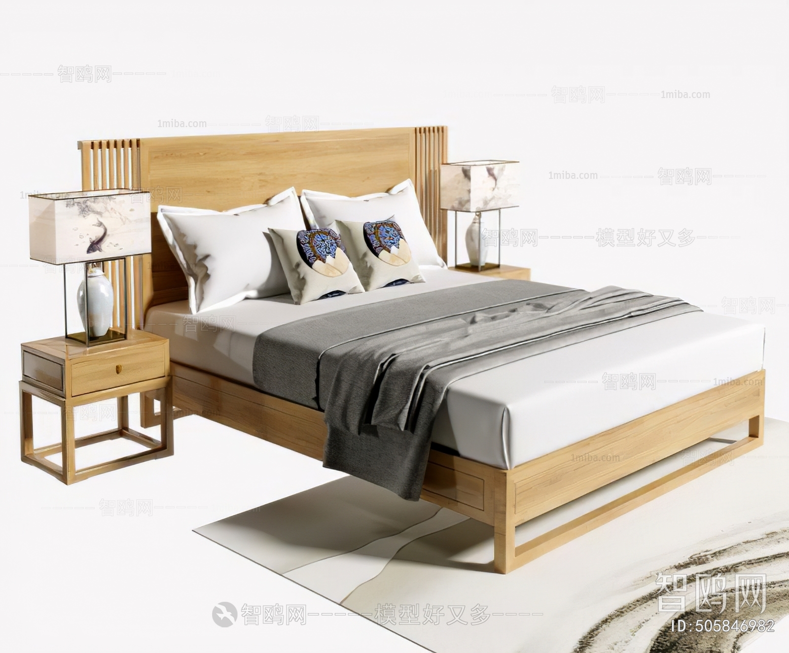 New Chinese Style Double Bed