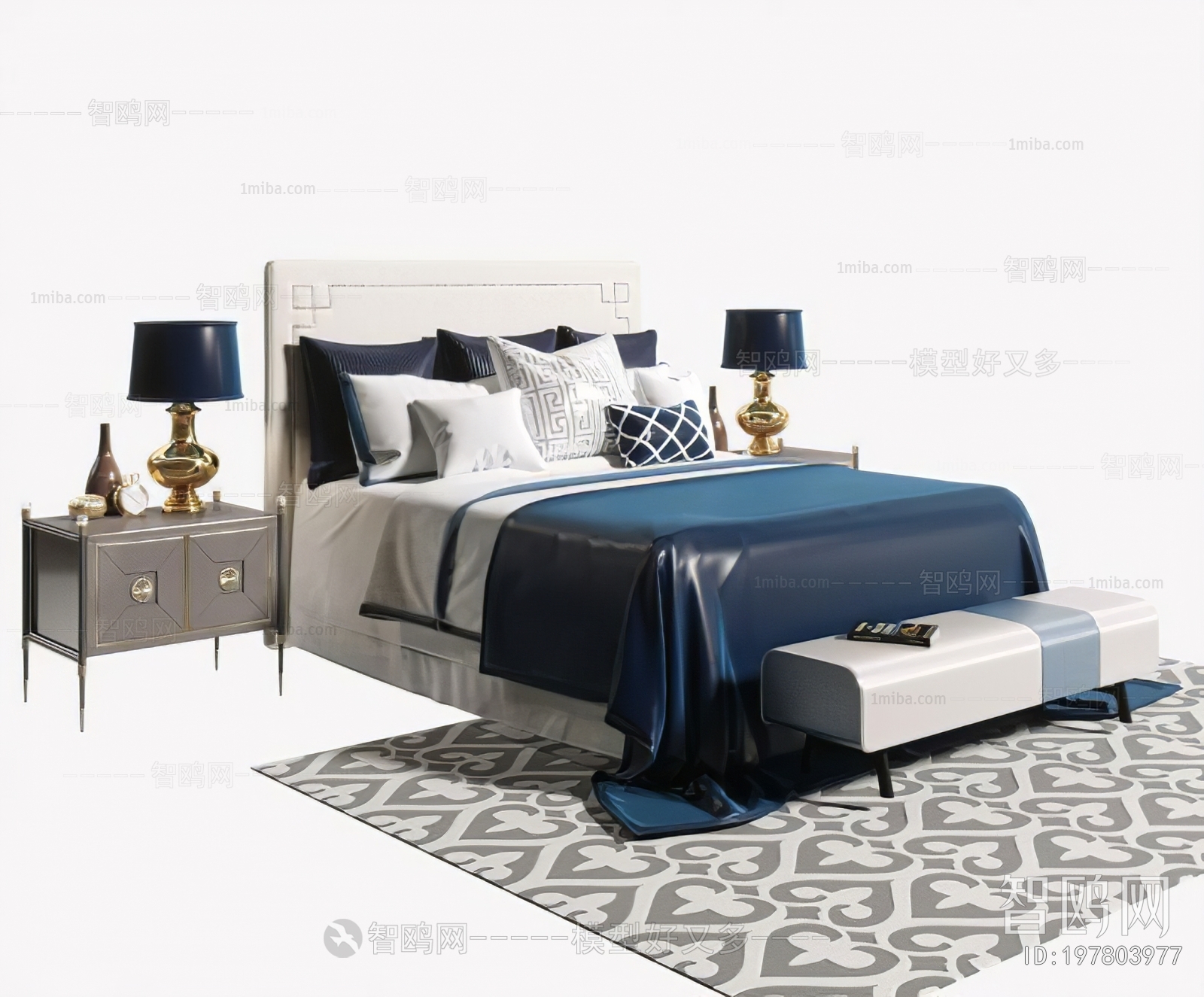 New Chinese Style Double Bed