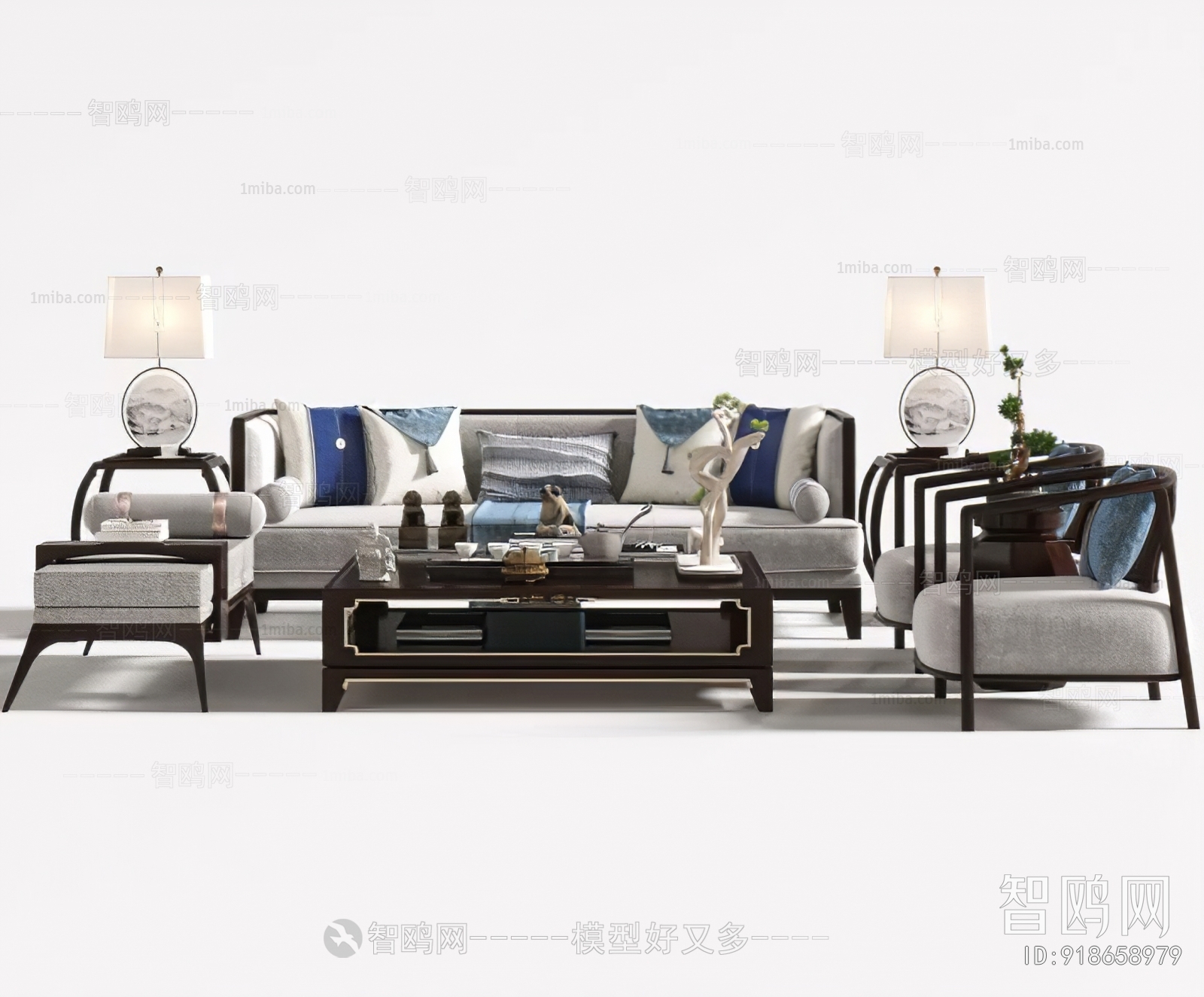 New Chinese Style Sofa Combination