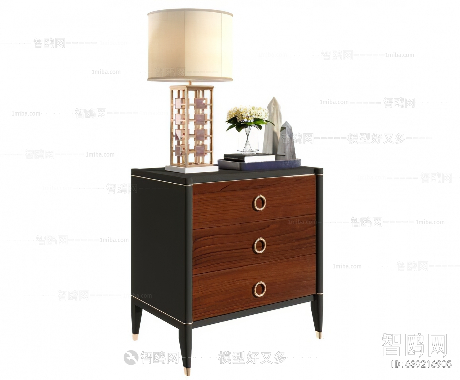 New Chinese Style Bedside Cupboard