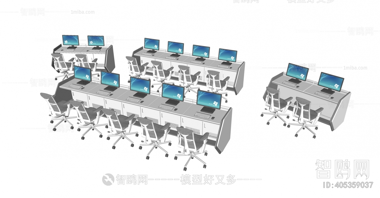 现代监控台 电脑桌椅