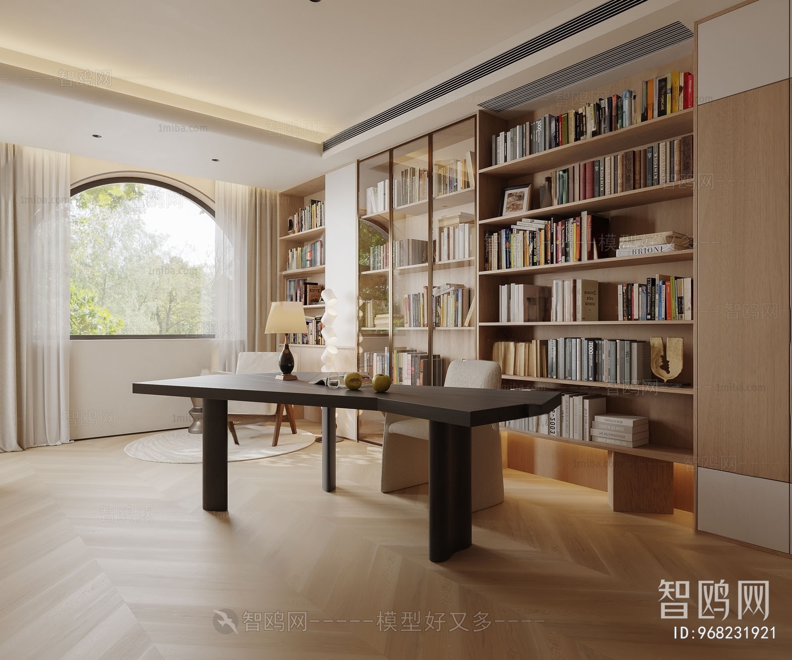 现代新中式书房