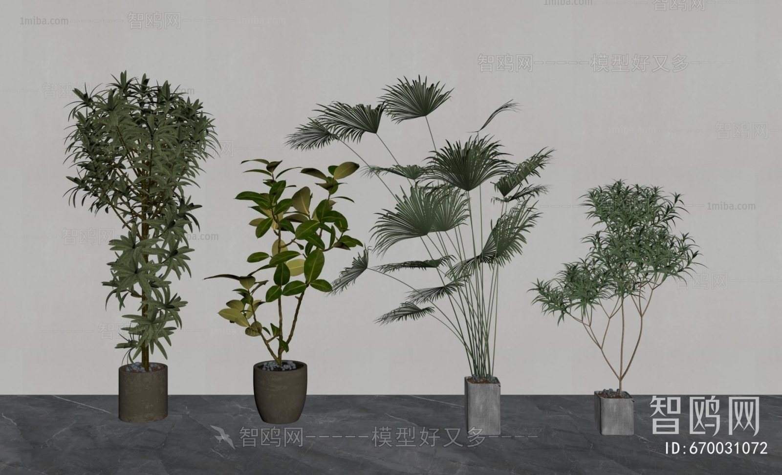 Modern Ground Green Plant Potted Plants