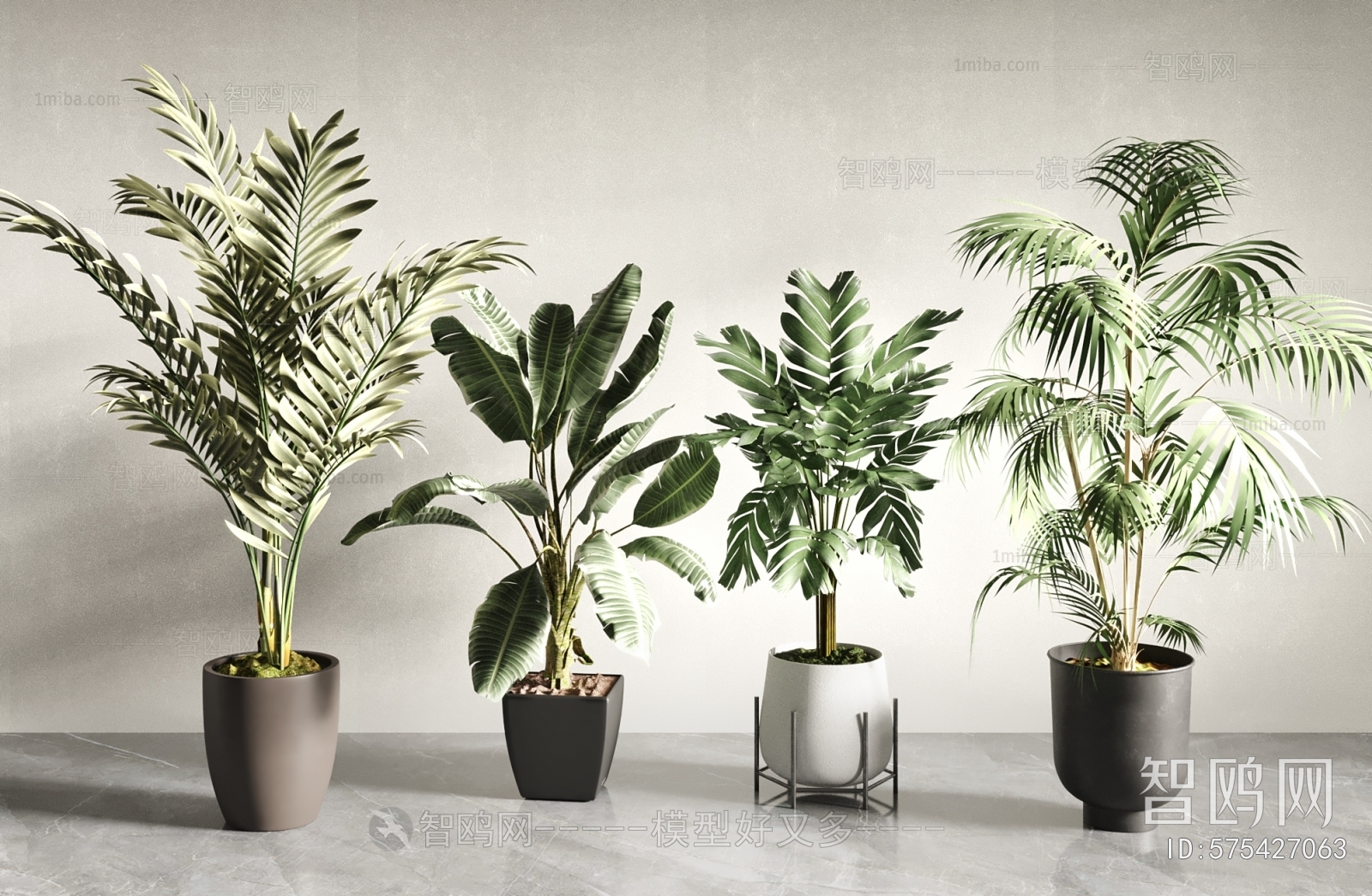 Modern Ground Green Plant Potted Plants