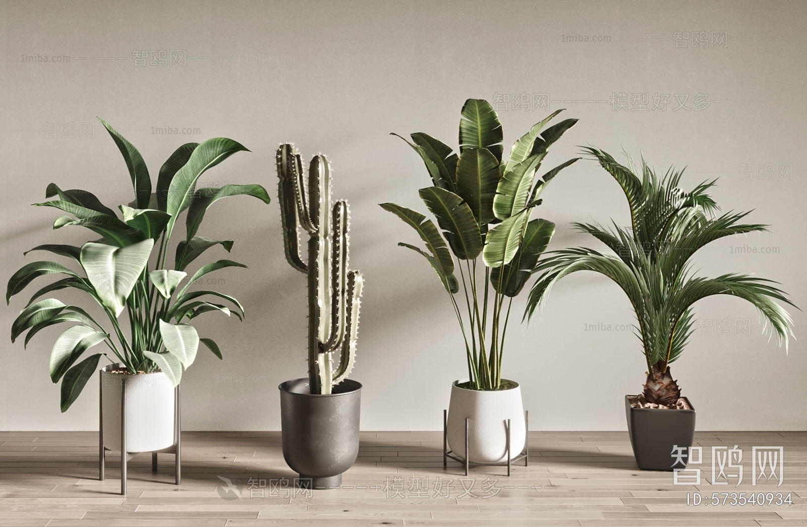 Modern Ground Green Plant Potted Plants