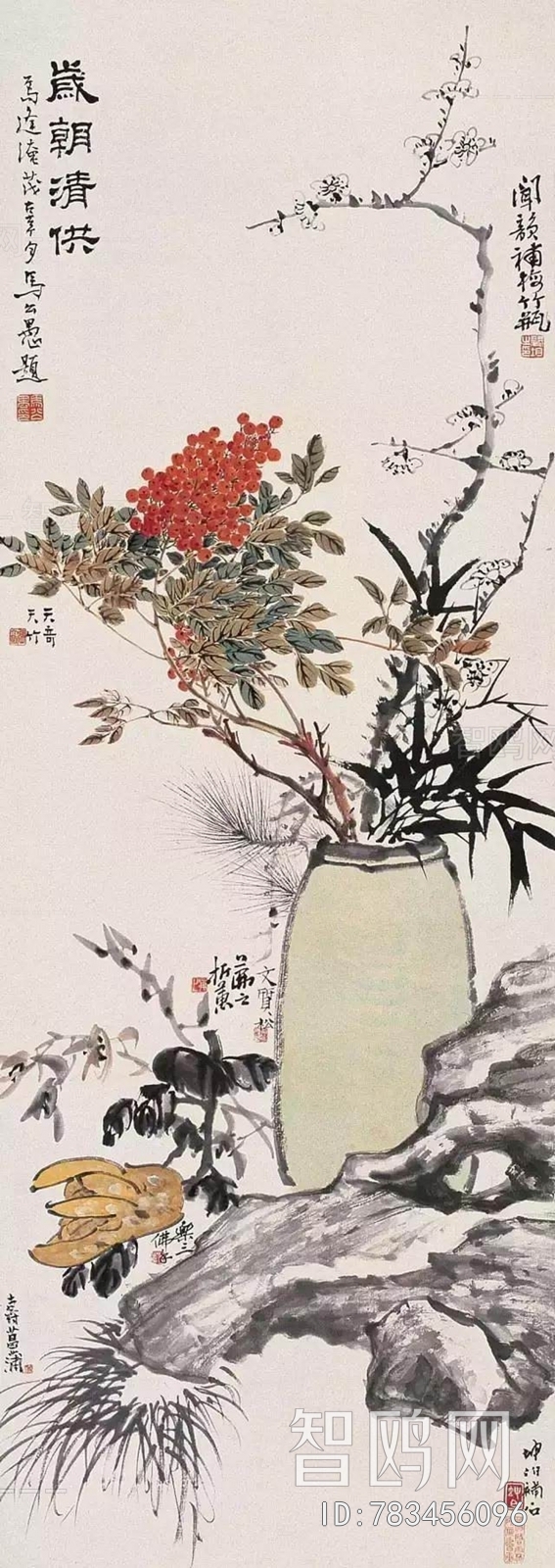 中式写意国画植物花卉挂画