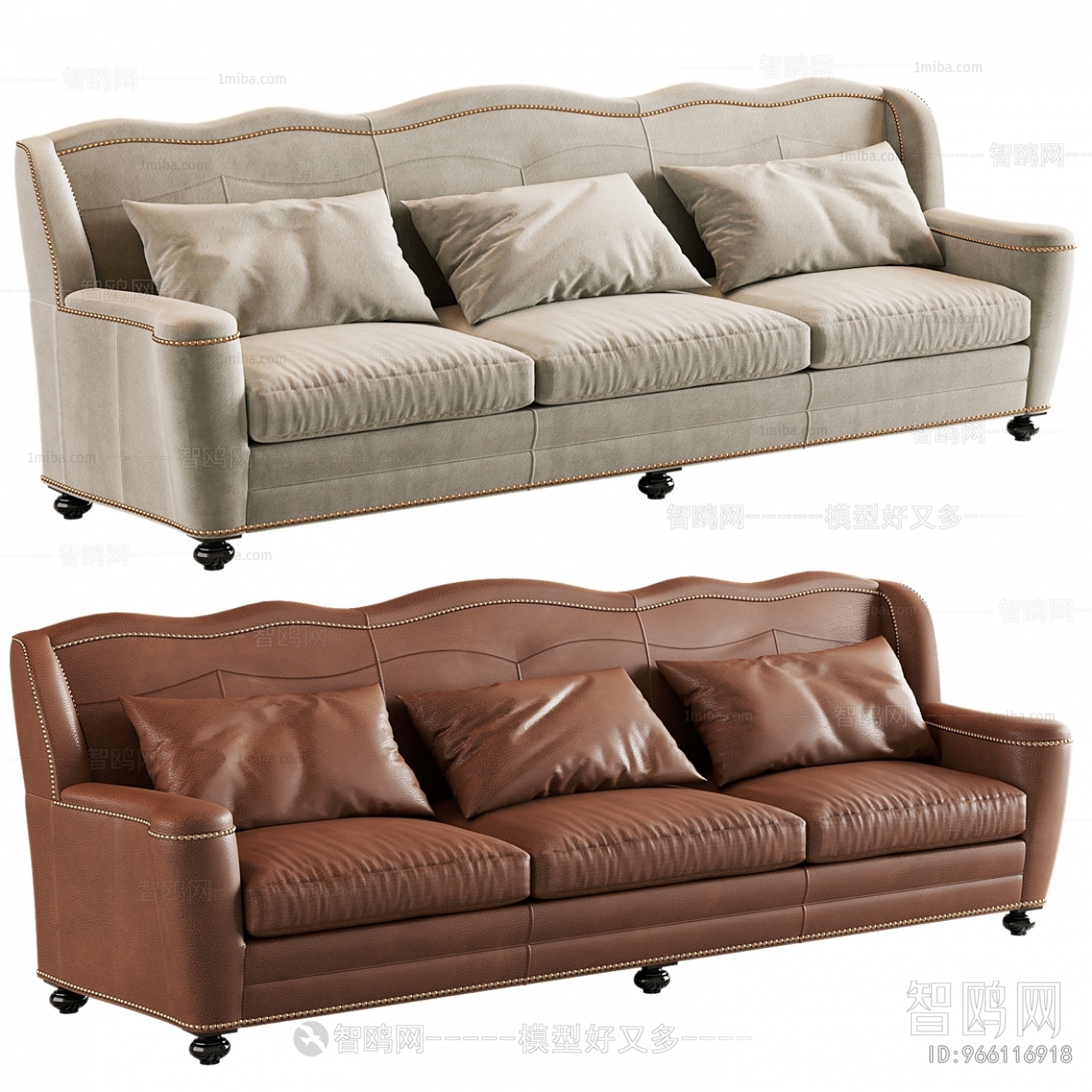 American Style Three-seat Sofa